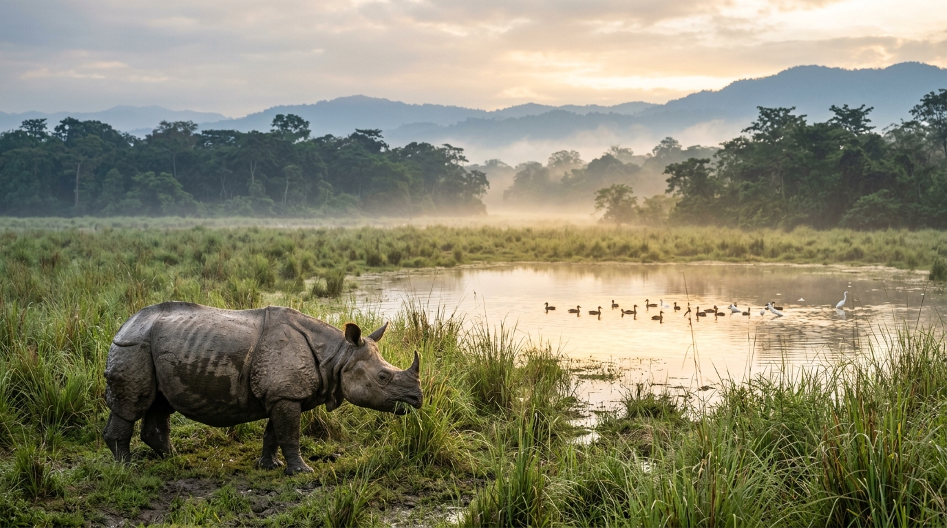 Spectacular view of natural landscapes and mountains representing the 42 world heritage sites in India