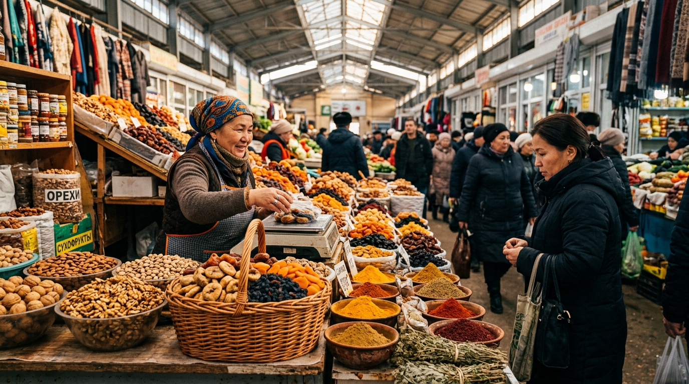 Almaty Travel Guide from India: The Ultimate 5-Day Itinerary & Trip Cost 1 Scenic view of Almaty streets with snow-capped mountain peaks in the background