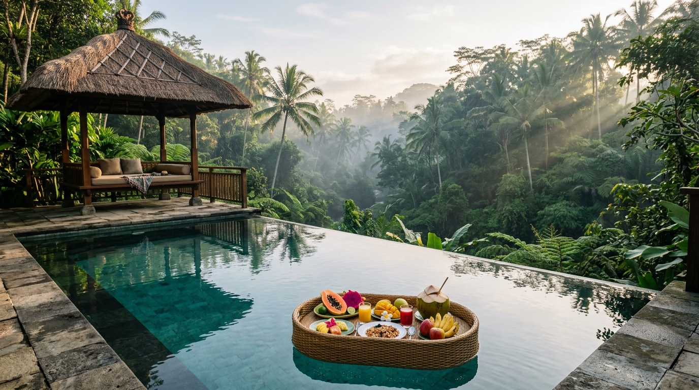 Couples enjoying romantic sunset during their Bali honeymoon packages from India