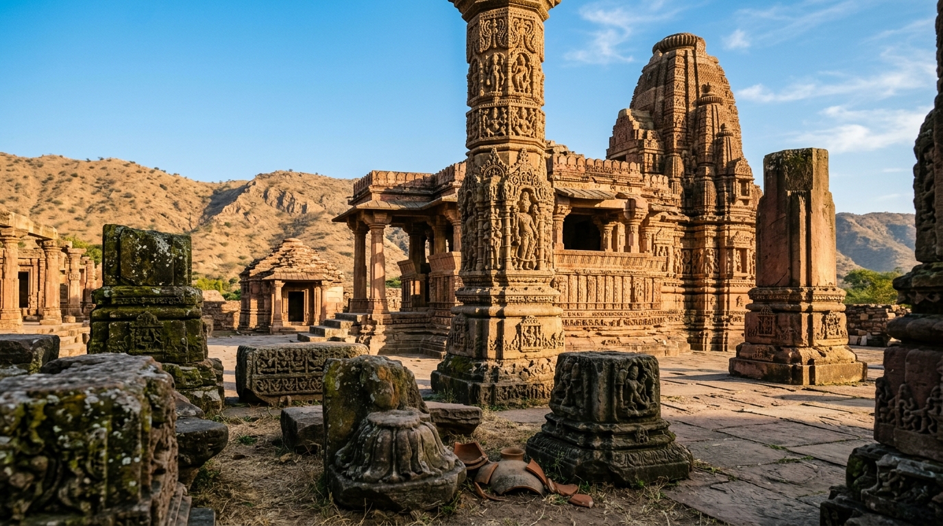 Ancient stone carved temples of Arthuna in Banswara, southern Rajasthan