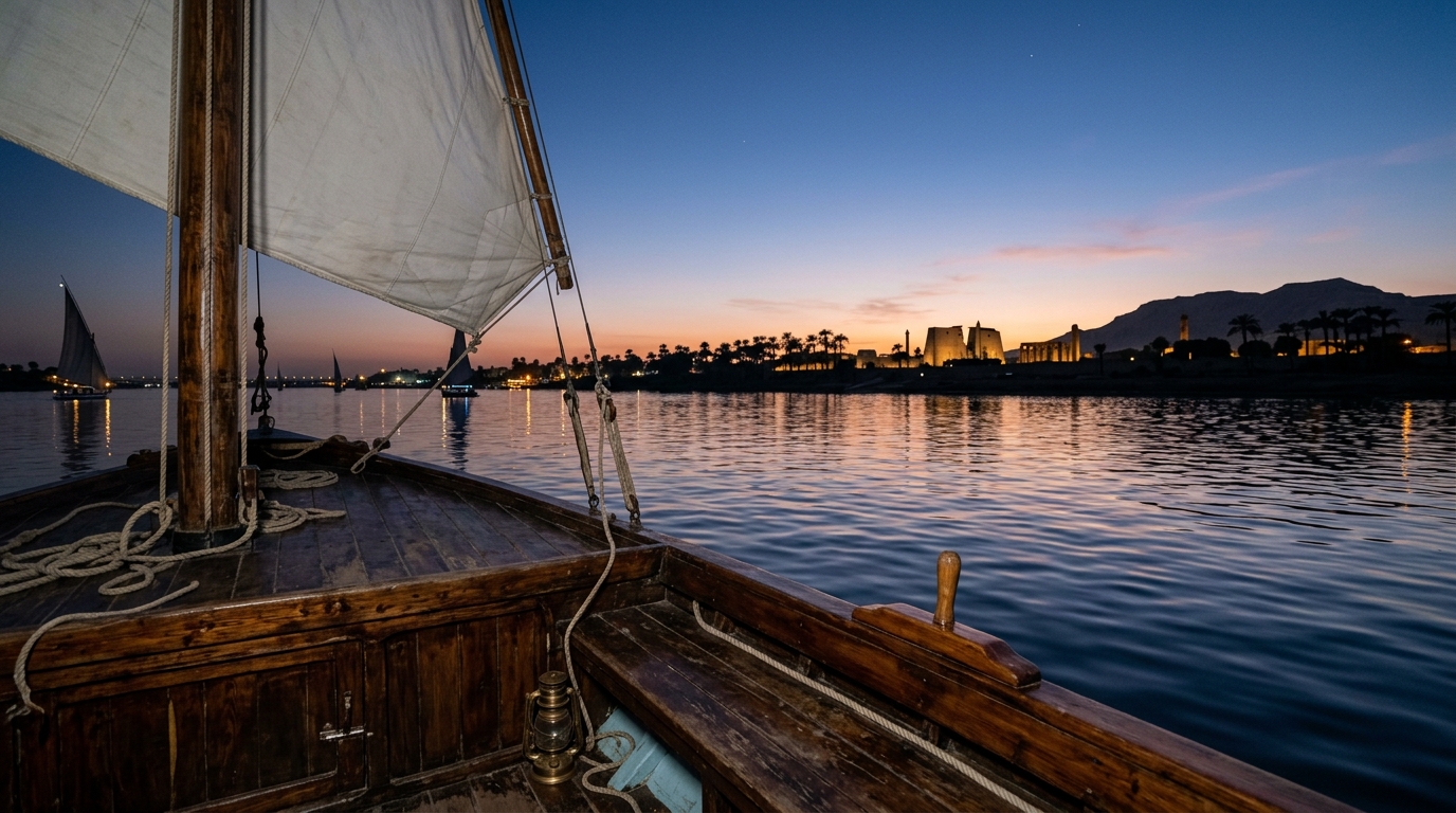 A spectacular view of Egyptian historical sites near the Nile River