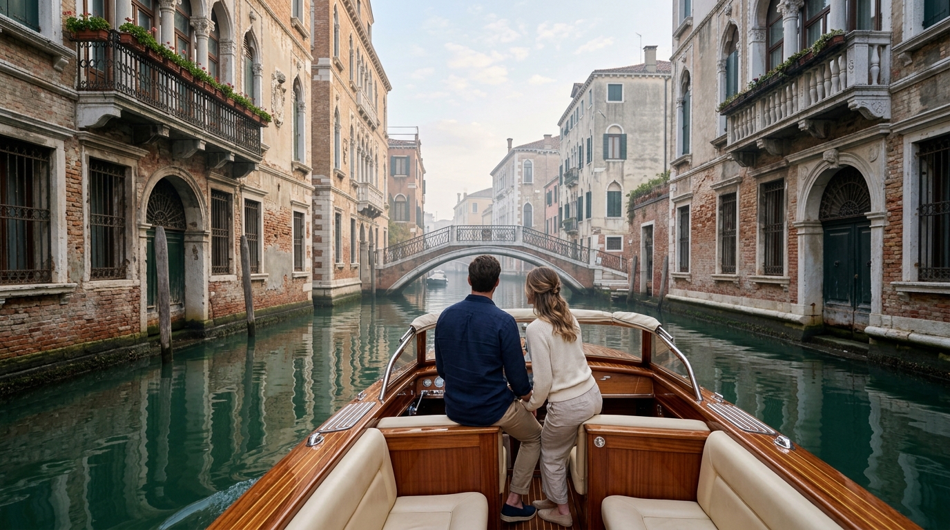 The Ultimate Italy Honeymoon Package from India: A Romantic 10-Day Itinerary 1 A romantic couple on a private canal gondola ride - Italy honeymoon package from India