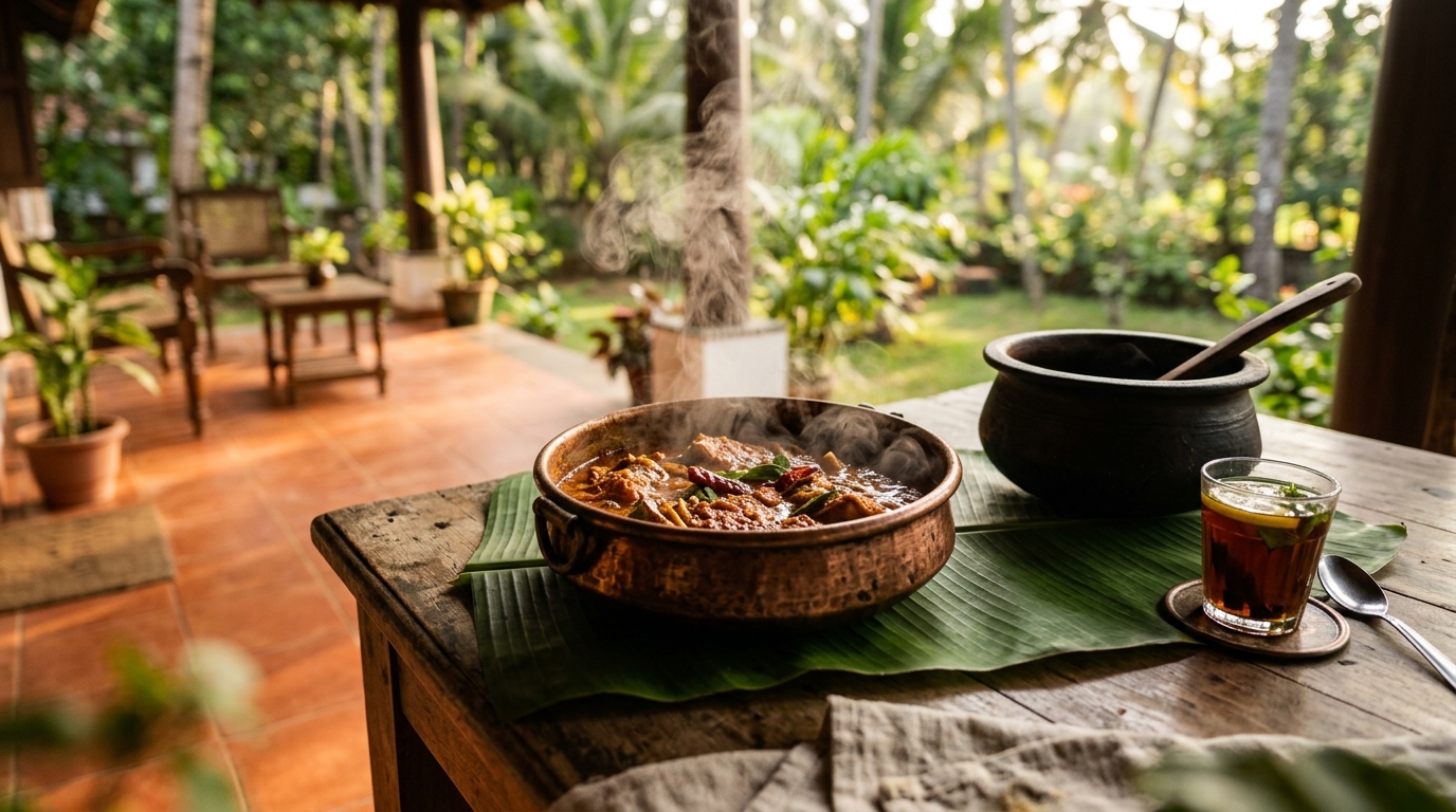 Traditional Malabar Biryani with short-grain rice and roasted chicken served in Kannur Kerala