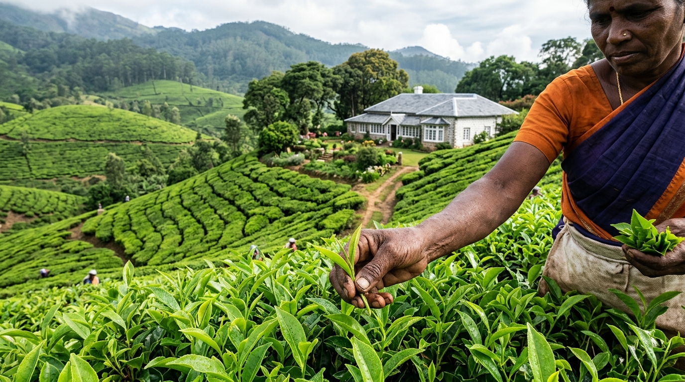Lush green tea plantations in Kotagiri Nilgiris