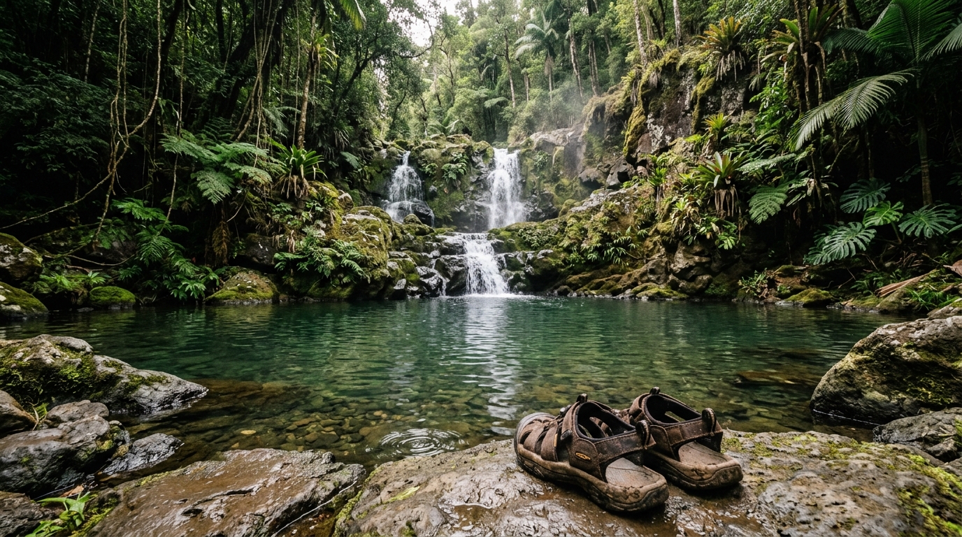 Lush tropical waterfall in Little Andaman travel guide
