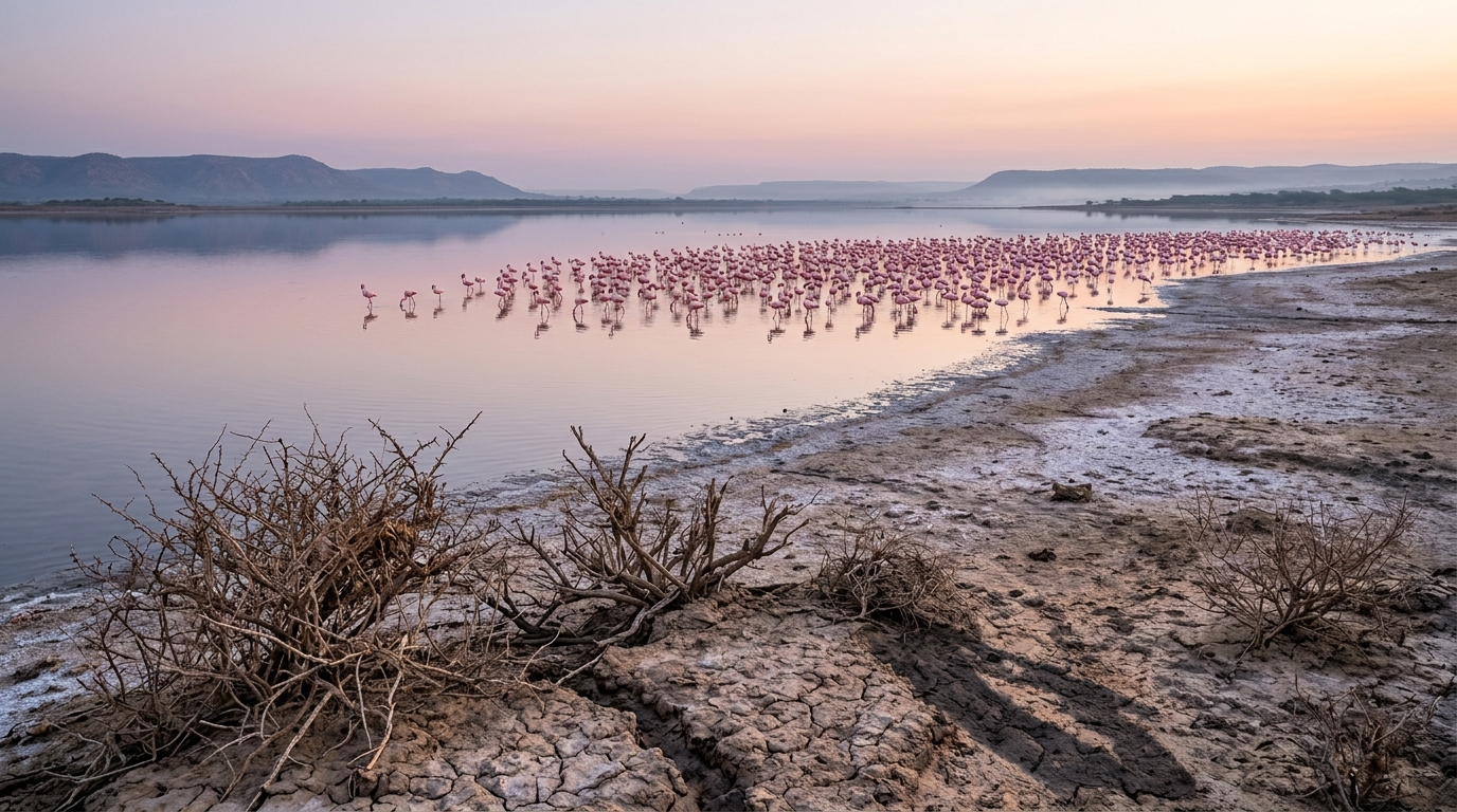 A stunning sunset view over the salt desert from the Little Rann of Kutch travel guide