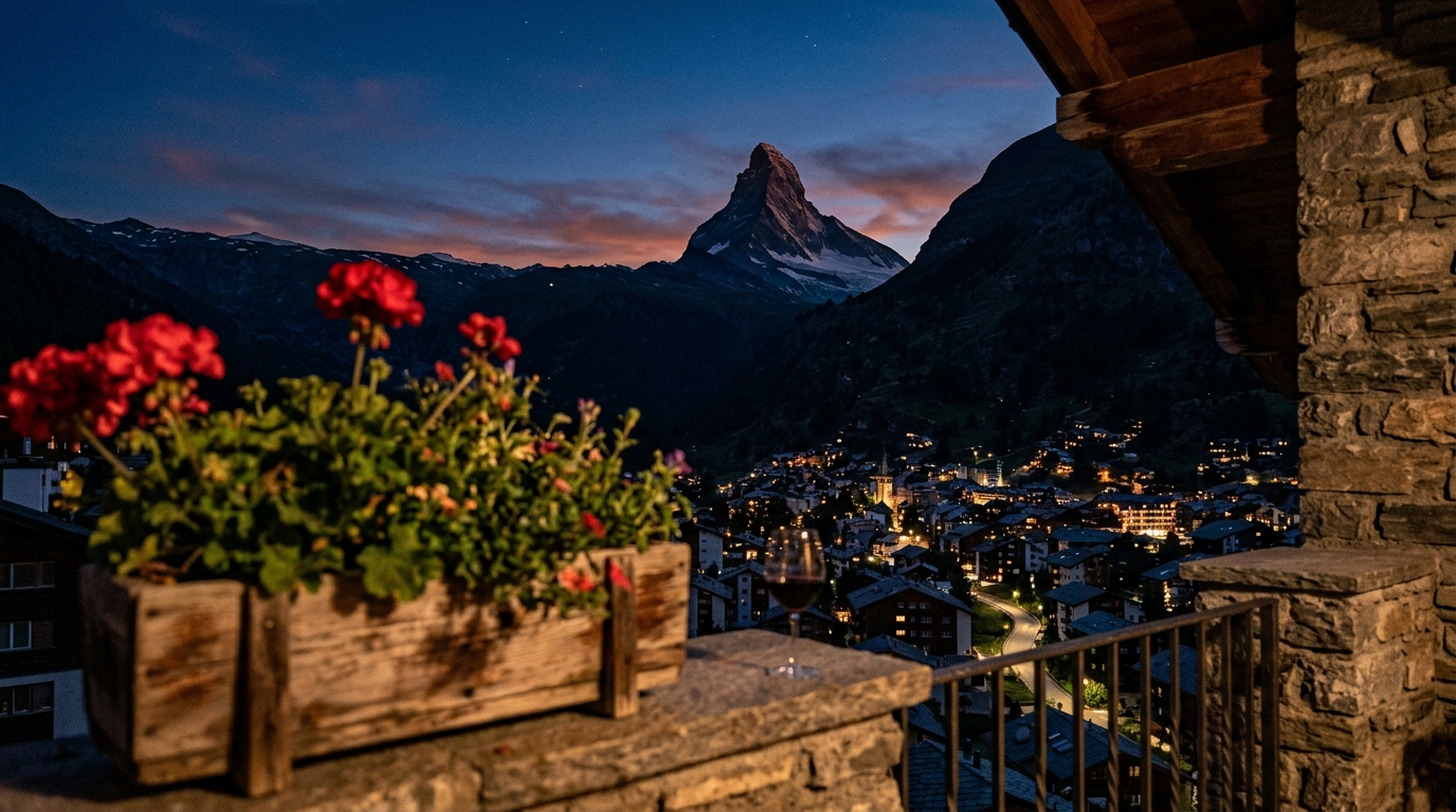 Scenic railway journey to Zermatt with views of the Matterhorn