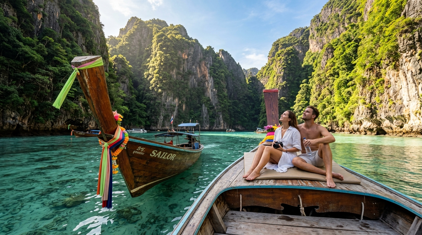 The Ultimate Thailand Honeymoon Package from India: A Romantic 7-Day Itinerary 1 Scenic beach sunset in Thailand, a highlight of Thailand honeymoon packages from India