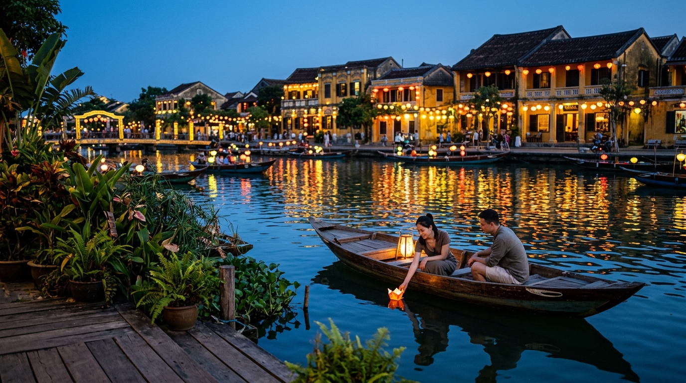Luxury overnight cruise in Halong Bay under premium Vietnam honeymoon packages from India