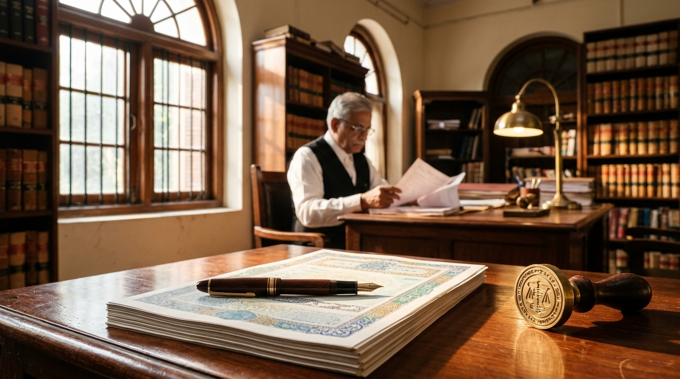 Affidavit for Visa Application in India: A Comprehensive Guide to Types, Requirements, and Process 1 A Notary Public preparing and stamping an affidavit for visa application India