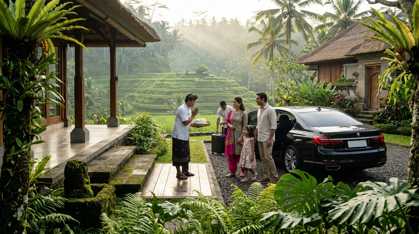 A family enjoying a hassle-free guided package vacation tour