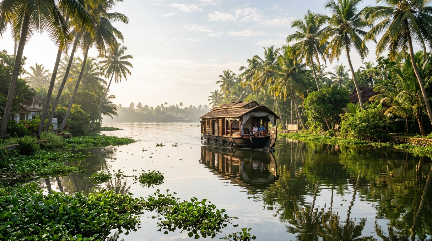 Scenic autumnal landscape in India illustrating the ideal transition of seasons