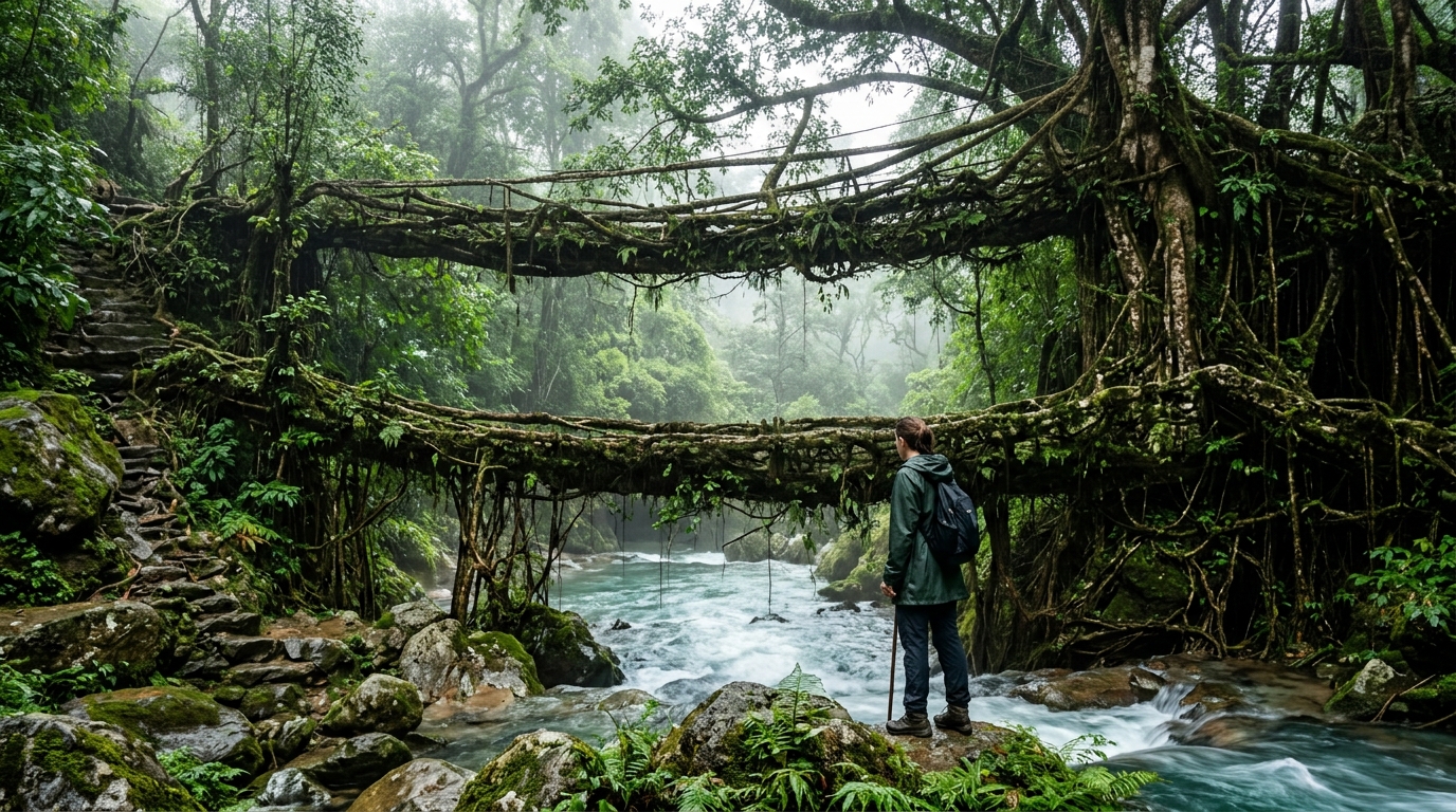 A scenic view of monsoon travels in India during July