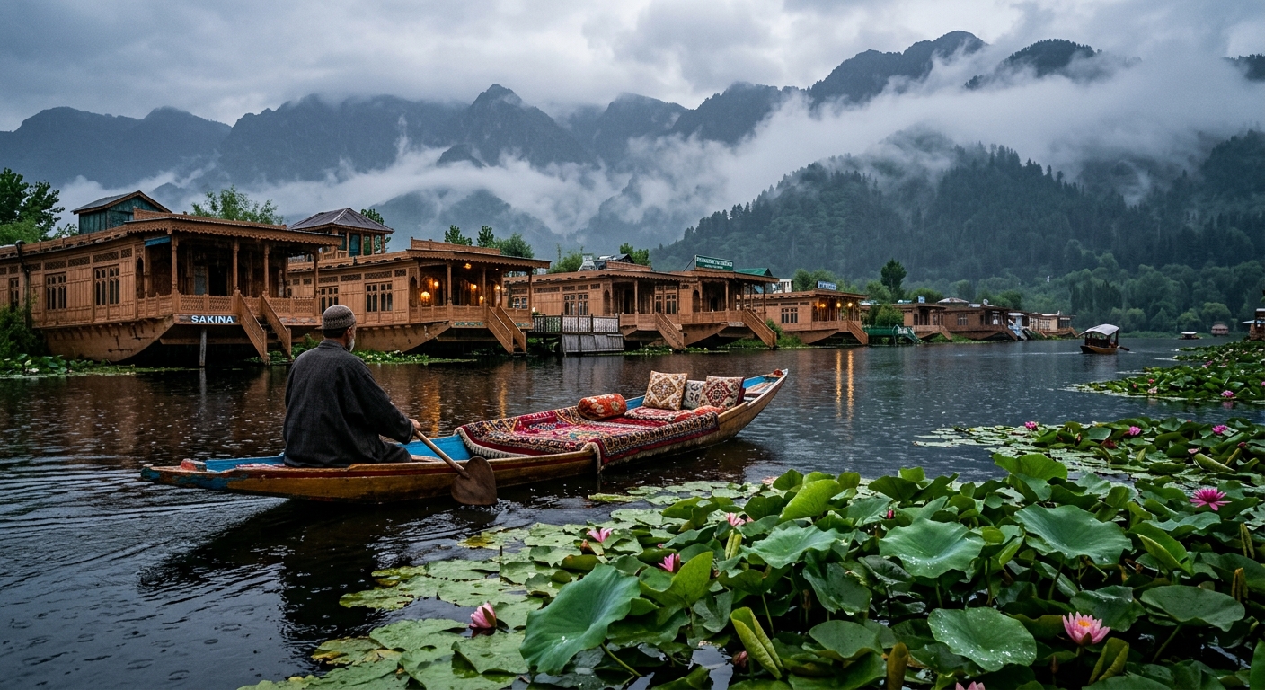 A scenic view of the lush valleys and mountains in India during the month of August