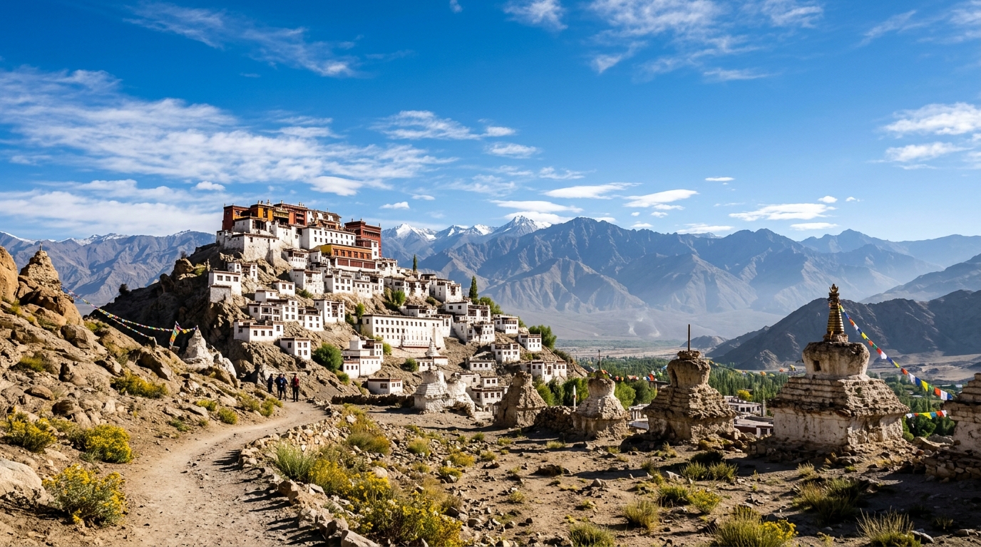 Stunning high-altitude lake in Leh Ladakh, one of the best tourist places in India to visit in September