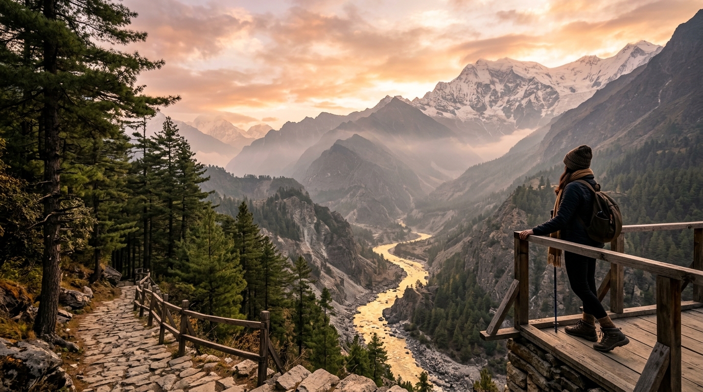A gorgeous view of a Himalayan temple wrapping up a successful Char Dham tour package