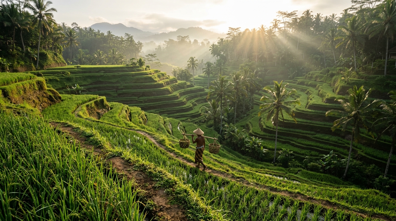 A traveler exploring a scenic and affordable destination in Southeast Asia