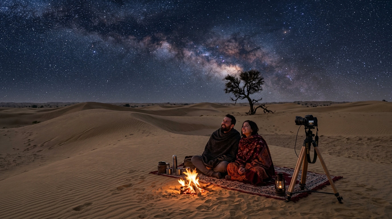 A breathtaking long-exposure photo of the galactic core captured during dark sky photography tour packages in India