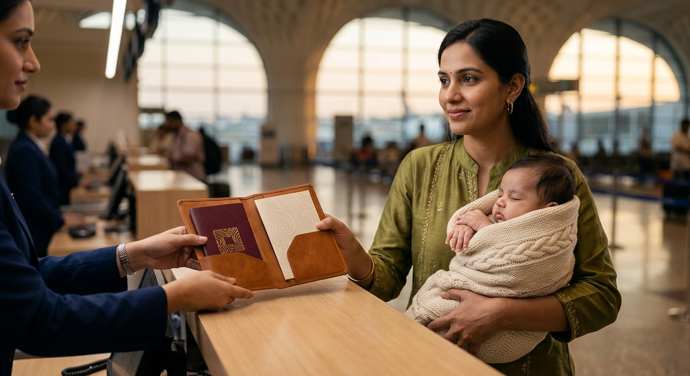 Documents required for infant air travel in India including birth certificate and passport