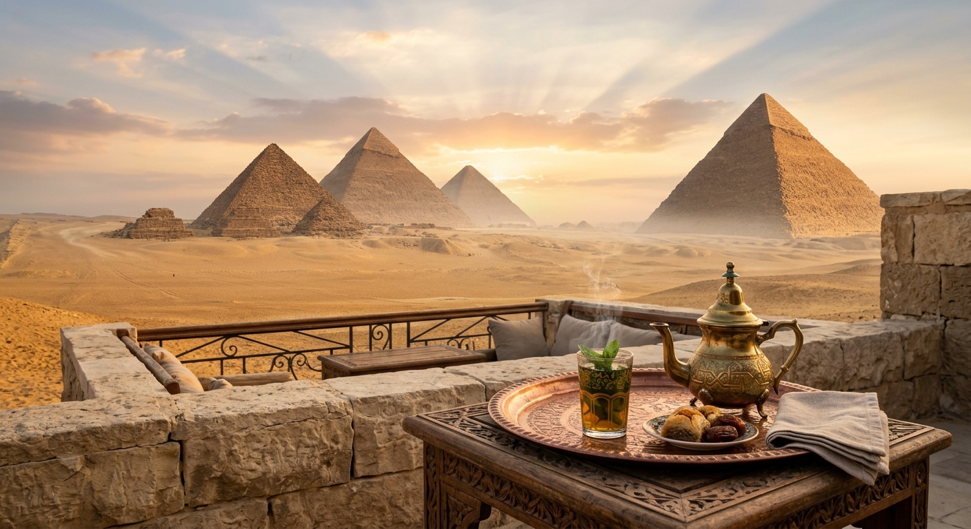A classic Nile cruise ship sailing past ancient temples, a key highlight of Egypt tour packages from India
