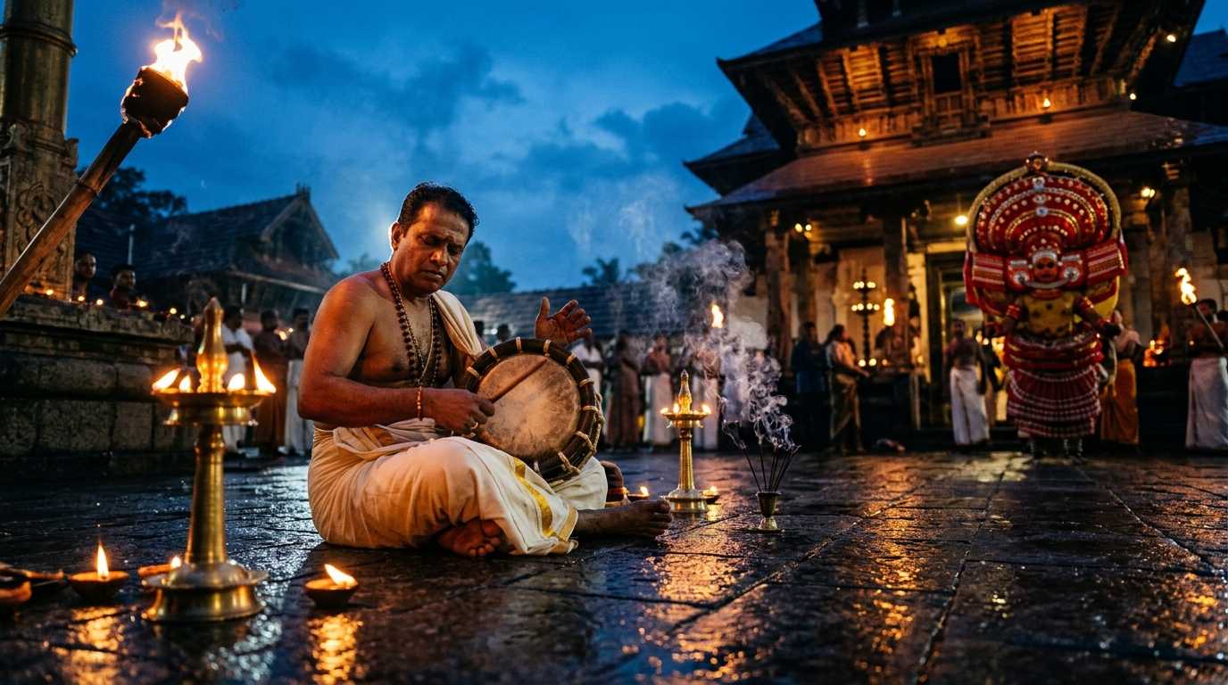 Traditional performance at a vibrant music festival in India capturing ethnomusicology tourism