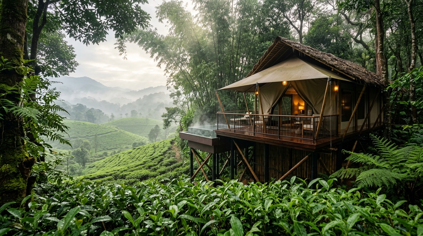Sustainable eco-glamping resort setup in India