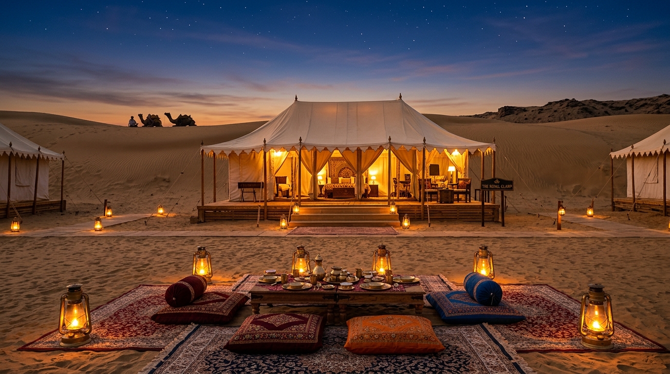A futuristic luxury glamping dome nestled in the wilderness in India