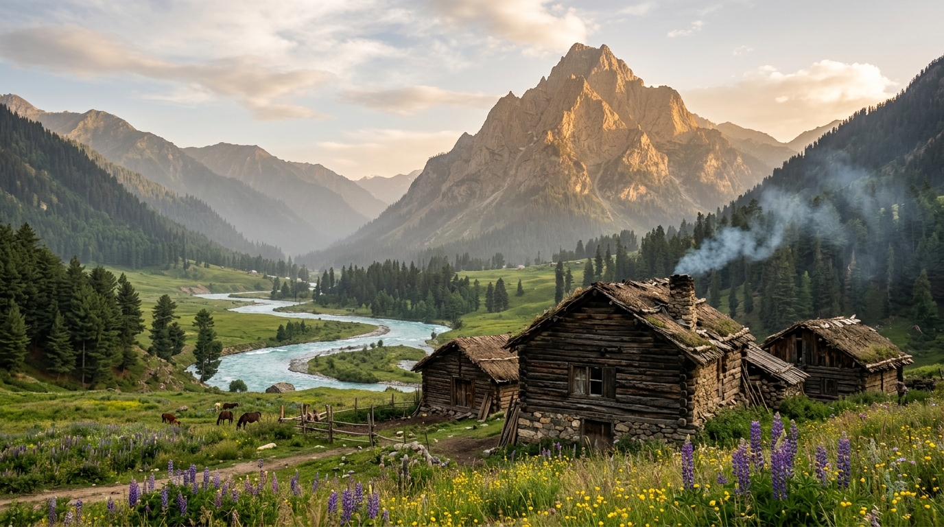 A spectacular view of a hidden Himalayan valley in North India
