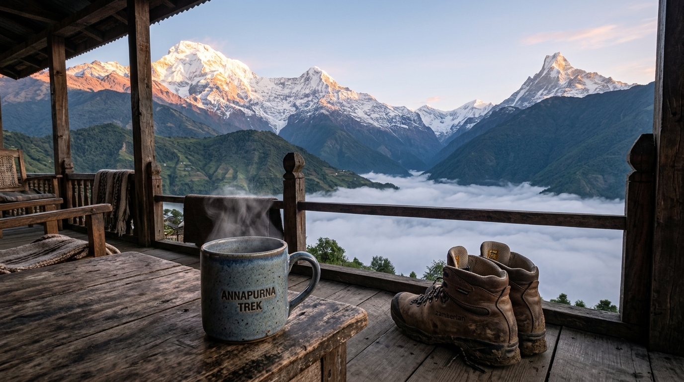 A complete packing checklist including hiking boots, passport, maps, and essential travel items for Nepal