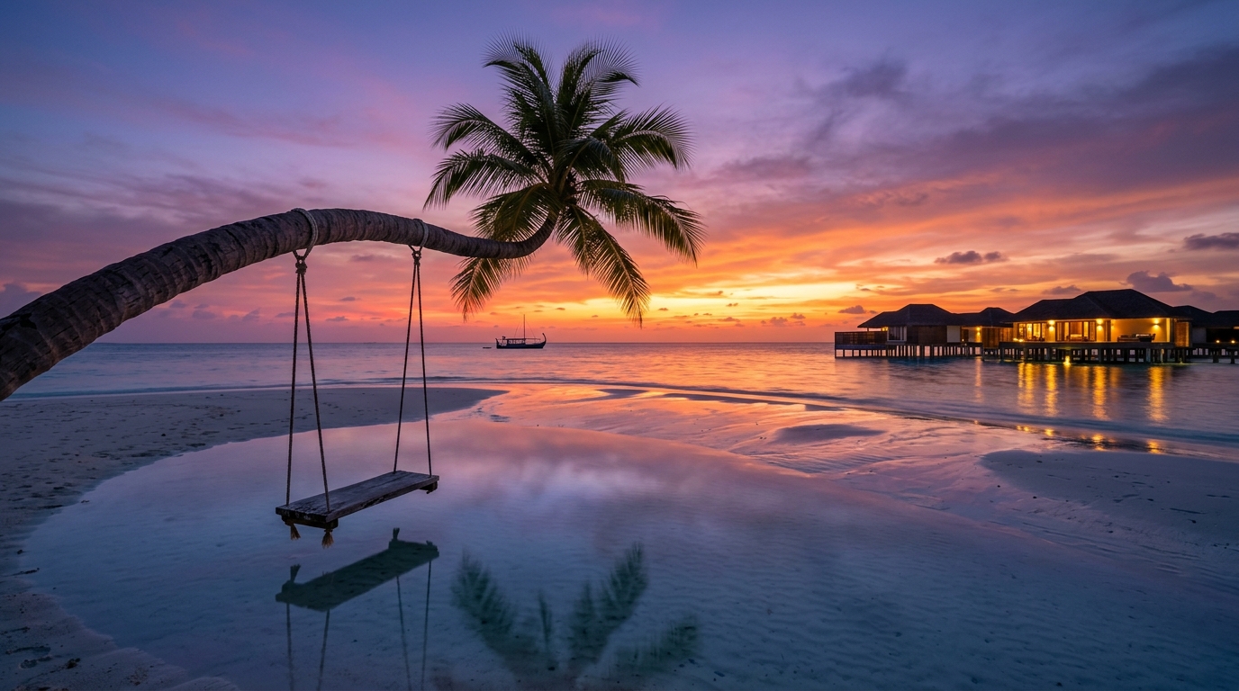 A tropical beach view of the Maldives representing a successful, well-prepared international getaway