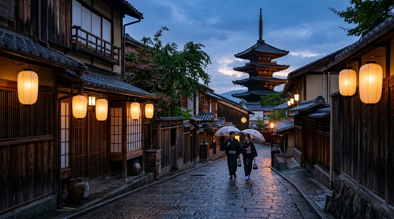 Iconic pagoda and cherry blossoms representing popular sights in Japan tour packages from India