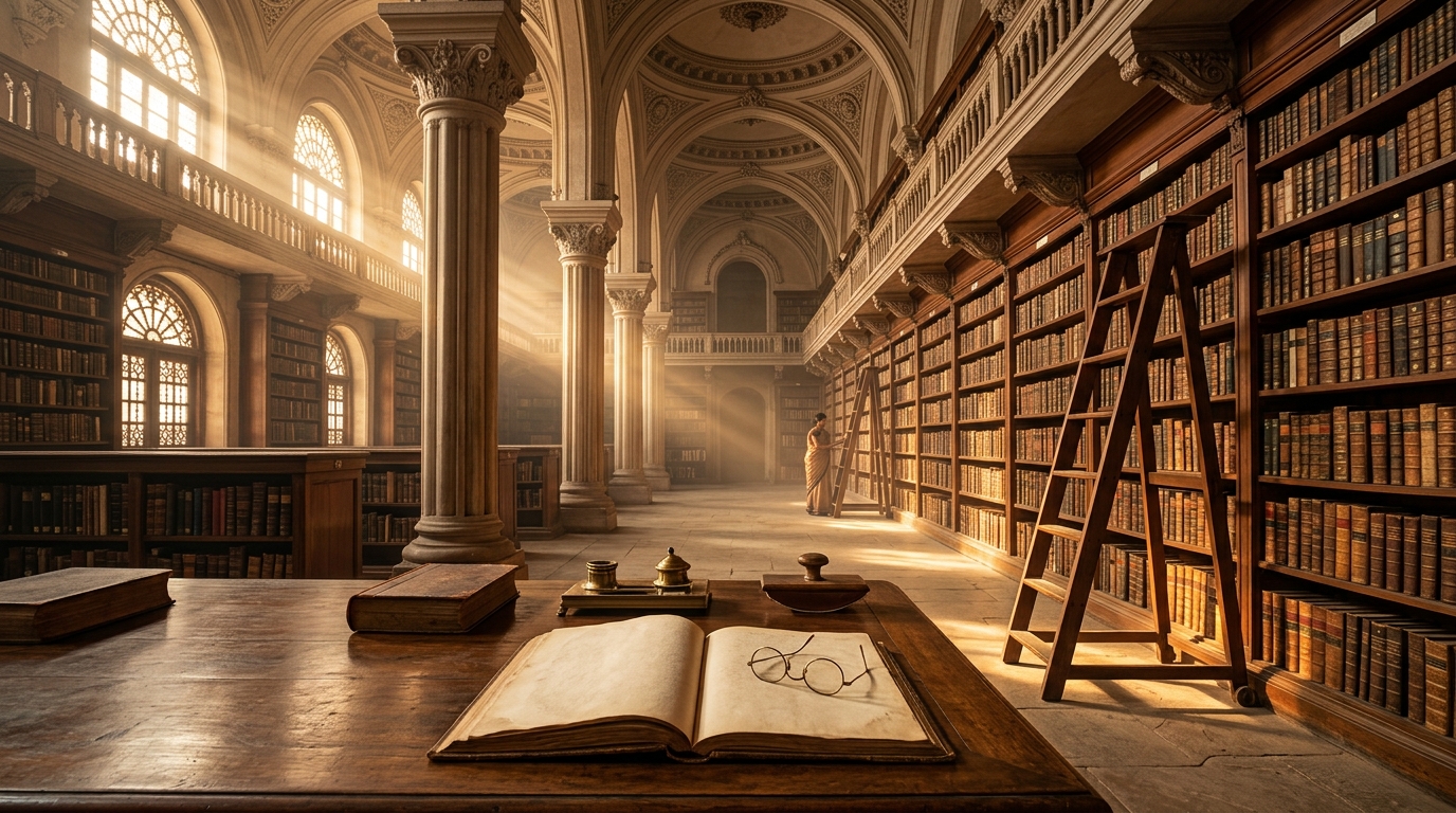 The Ultimate Guide to Library and Archive Tourism in India: Exploring Historic Collections and Literary Heritage 1 Stately reading room and historical architecture representing library and archive tourism india