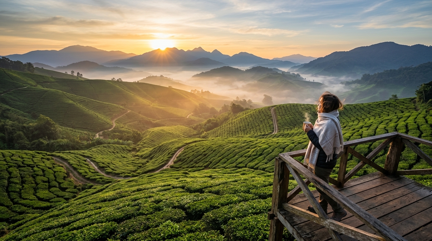 A happy traveler preparing luggage after a successful Malaysia visa status check