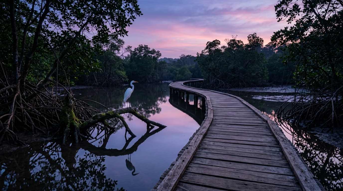 Eco-tourism and conservation efforts within the delicate mangrove forests in India