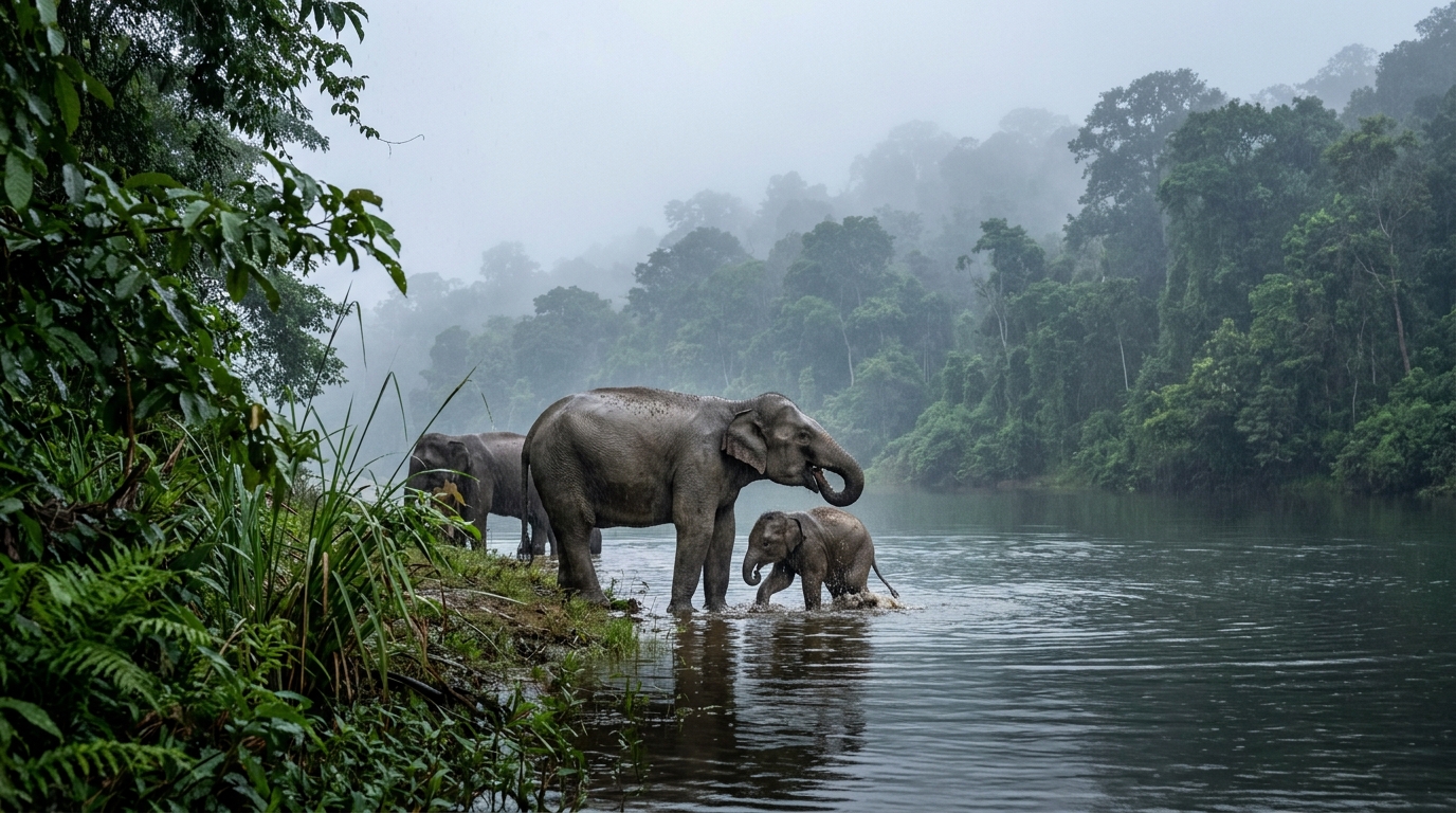 Lush green wilderness track during monsoon wildlife safari packages in india