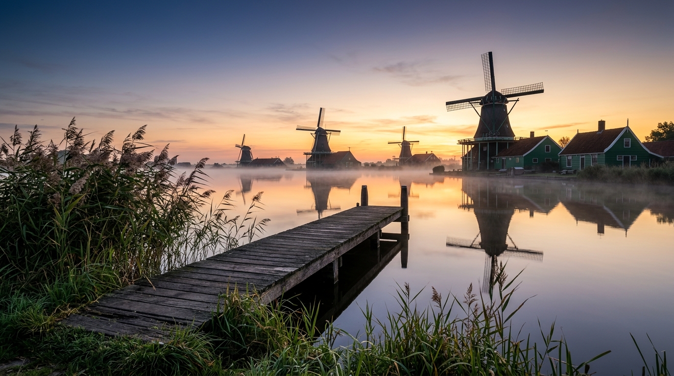 Beautiful view of a canal in Amsterdam representing the final destination after successful Netherlands visa processing