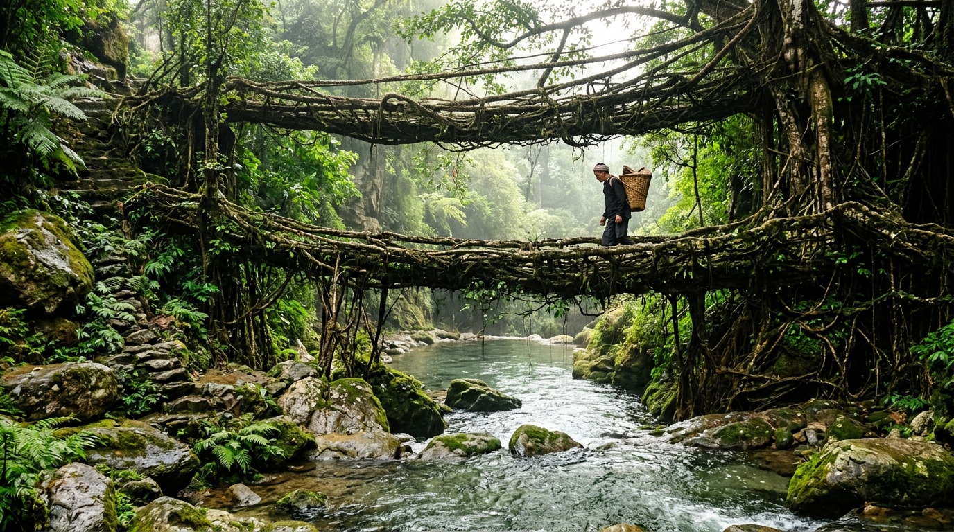 Scenic mountainous landscape in Northeast India featured in north east india tour packages