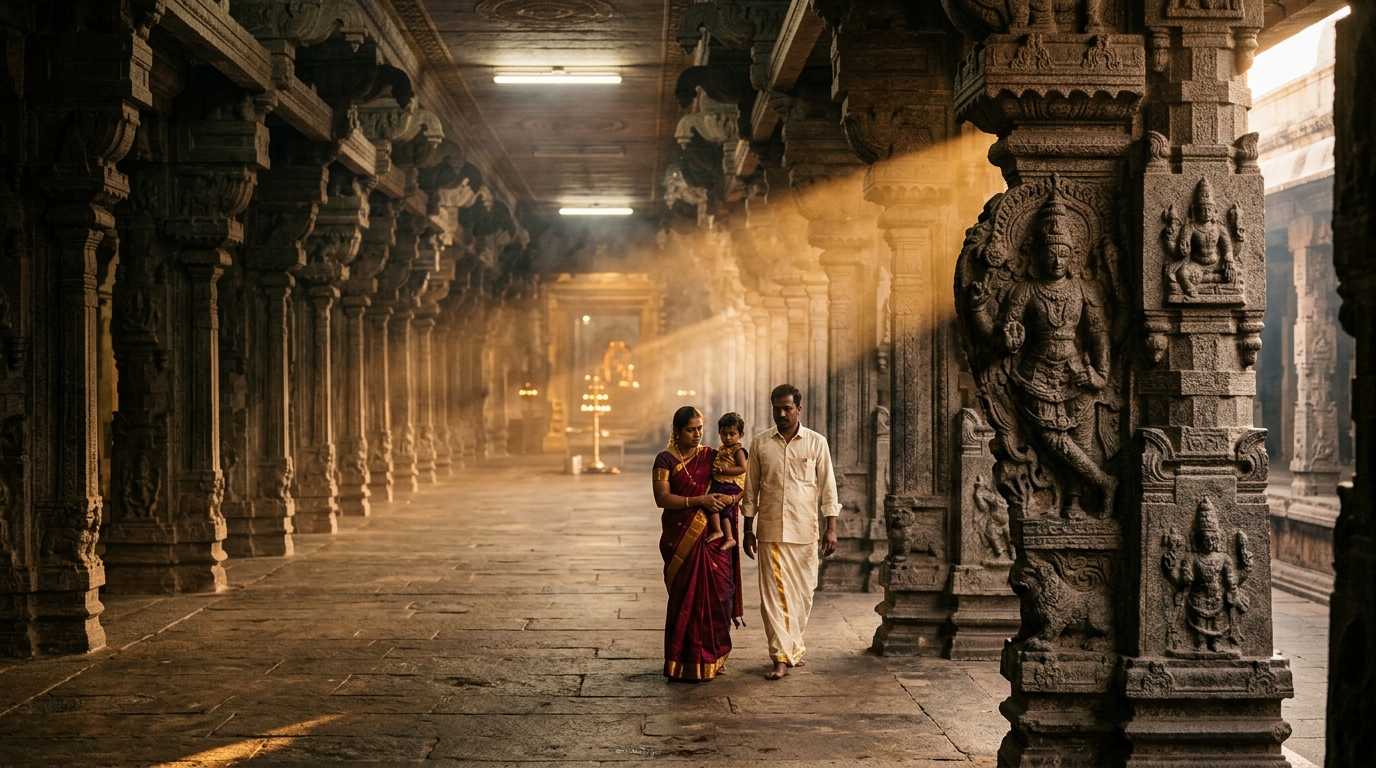 Devotees embarking on a spiritual journey on a mountain route in India