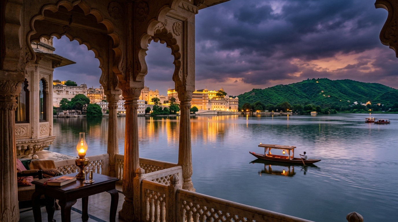 Beautiful palaces in Rajasthan showcasing stunning architecture during monsoon