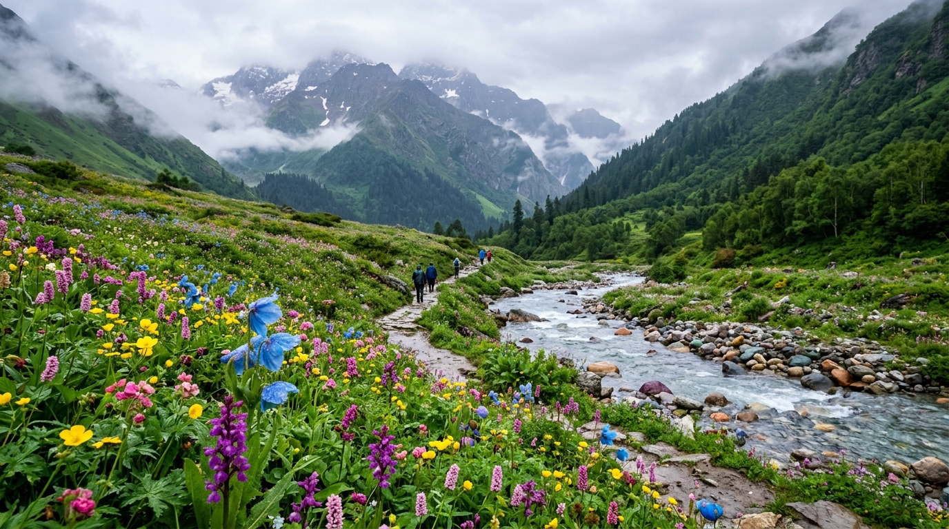 Scenic misty hills representing the best places to visit in august in india