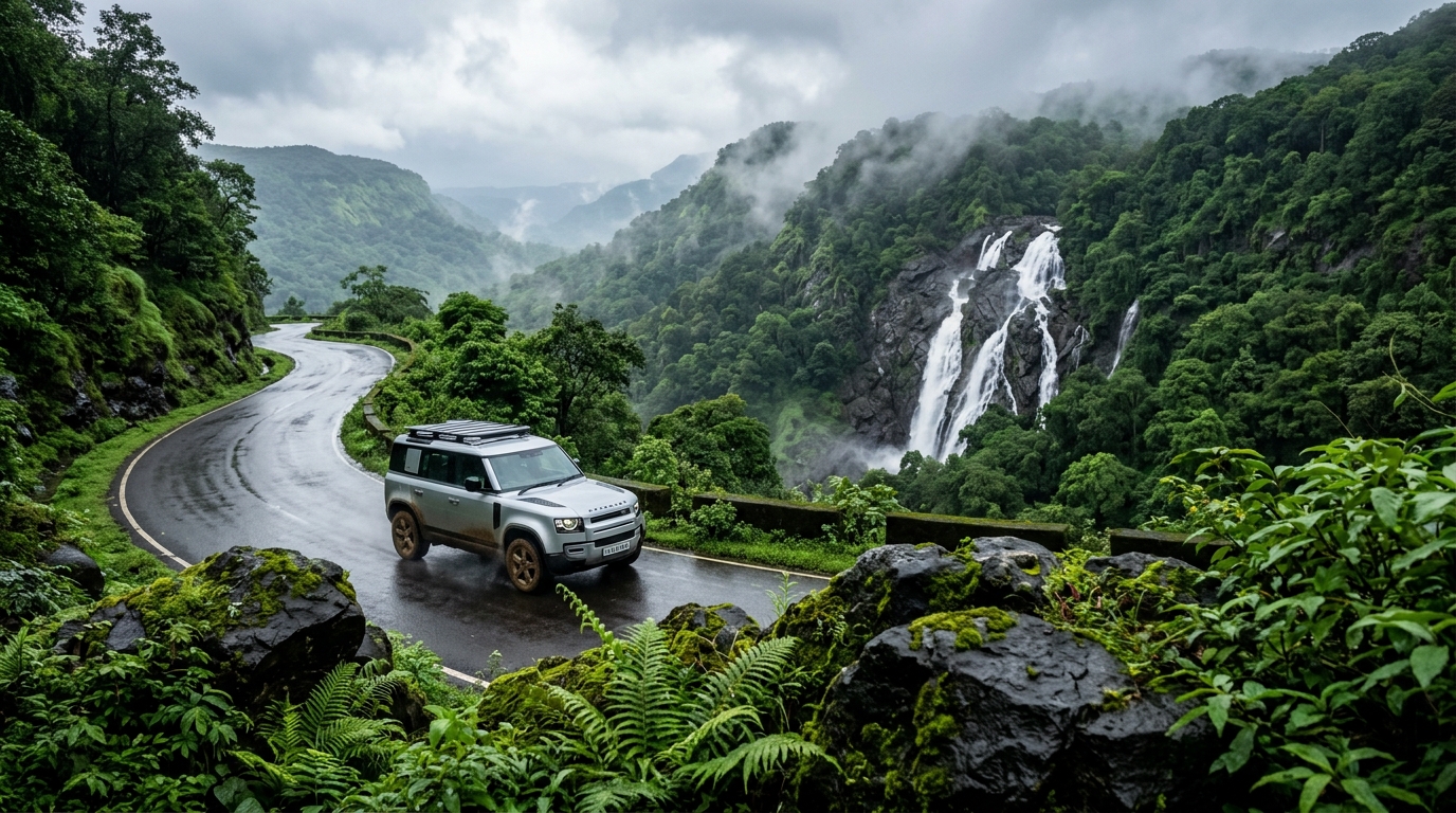 Scenic coastal road trips in India winding along the Western Ghats