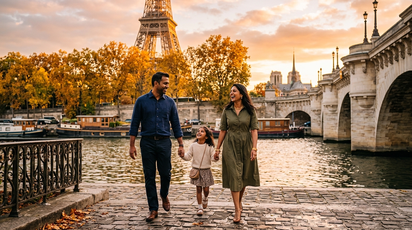 A family discussing their Schengen visa cover letter and travel plans