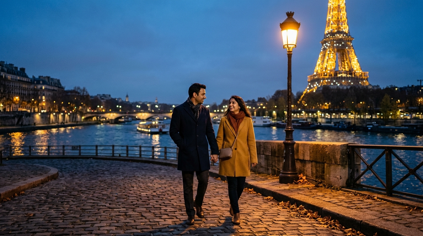 A detailed checklist of required travel documents including passports, insurance, and biometric photos