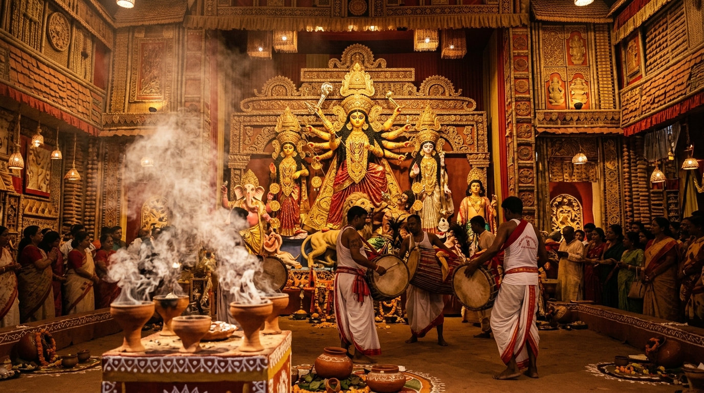 Vibrant celebrations of traditional festivals of India during the autumn season