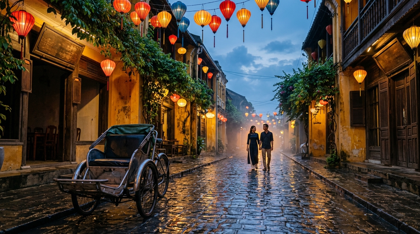 Indian traveler exploring scenic landscape in Vietnam after receiving visa