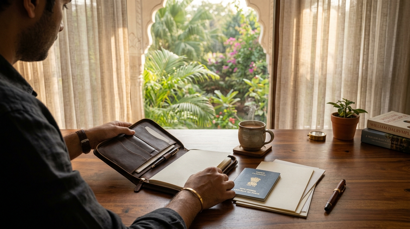 Organized documents for Indian visa interview