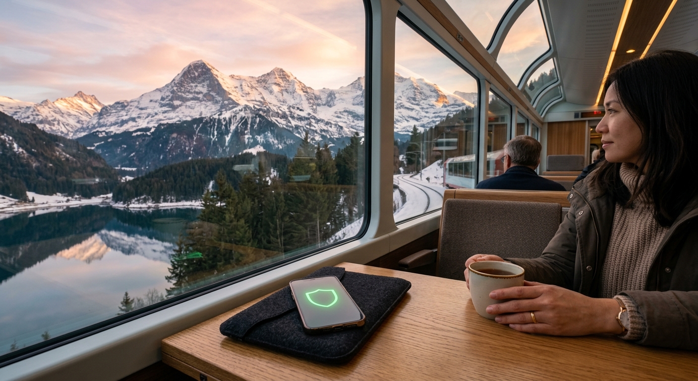 Traveler using smartphone digital wallet securely