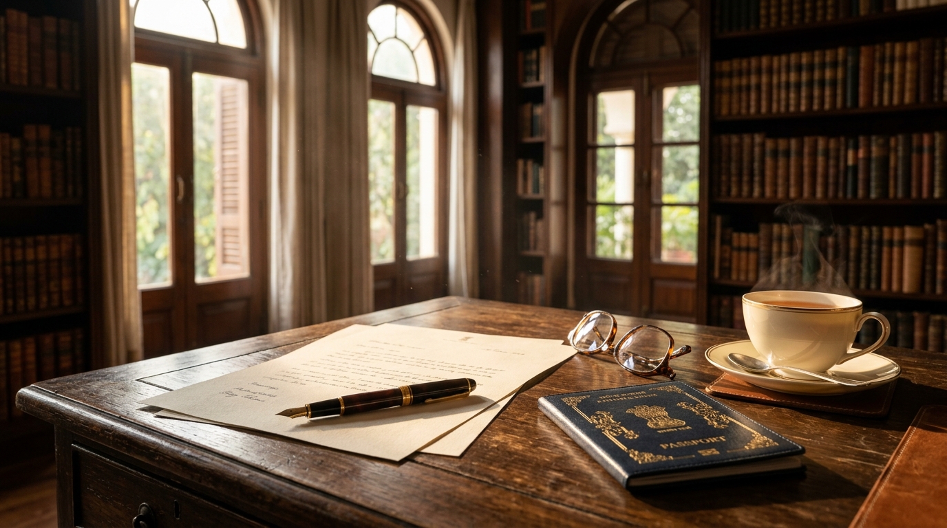 A professional visa sponsorship letter being drafted for a traveler application