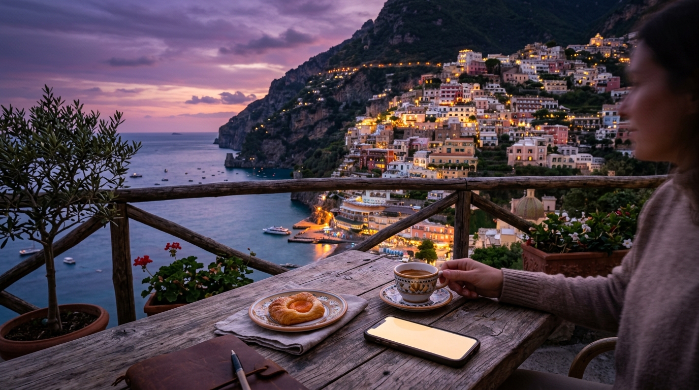 A traveler double-checking their packing checklist against an itinerary