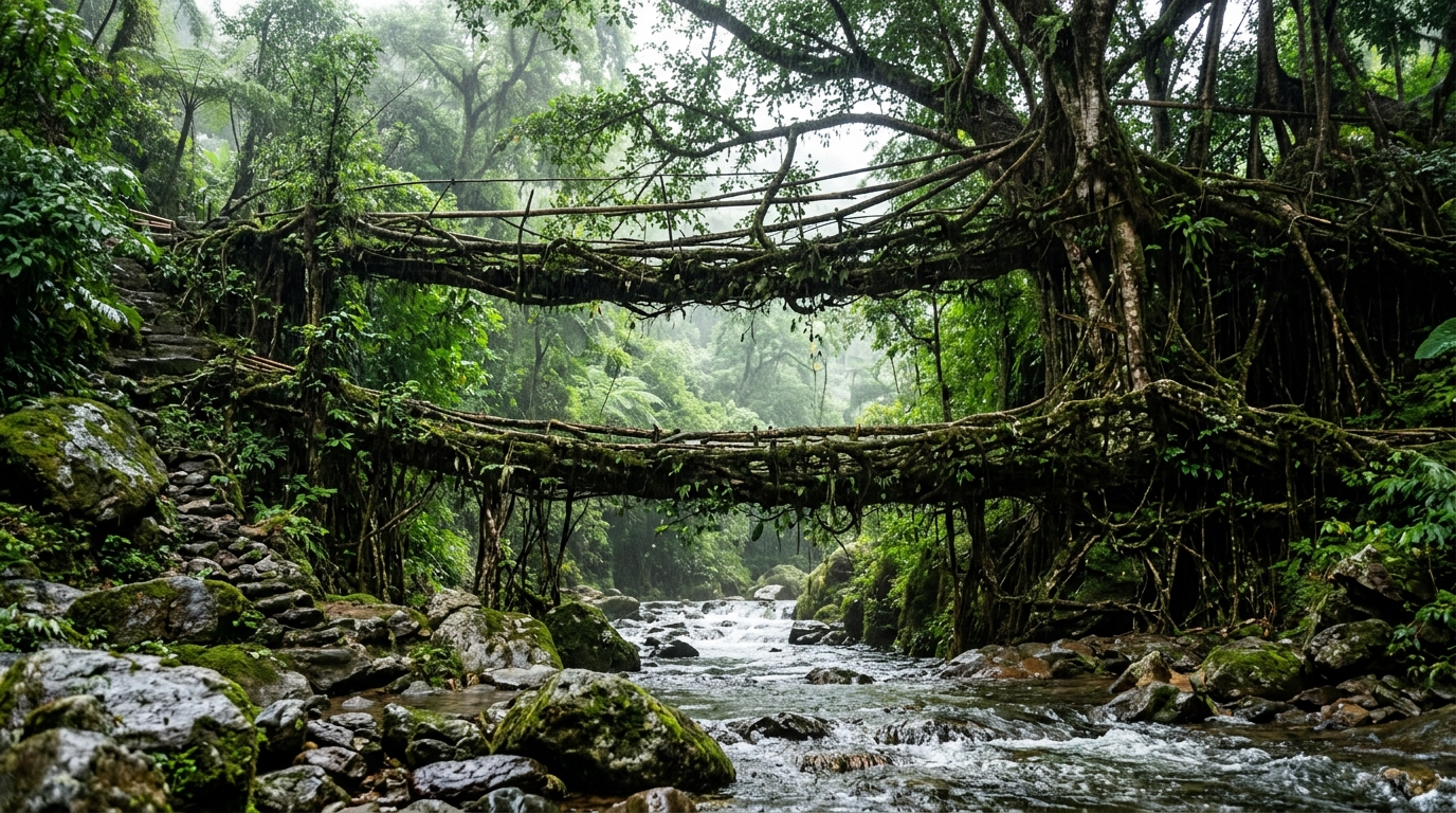Spectacular green valleys and misty hills in Eastern India during June
